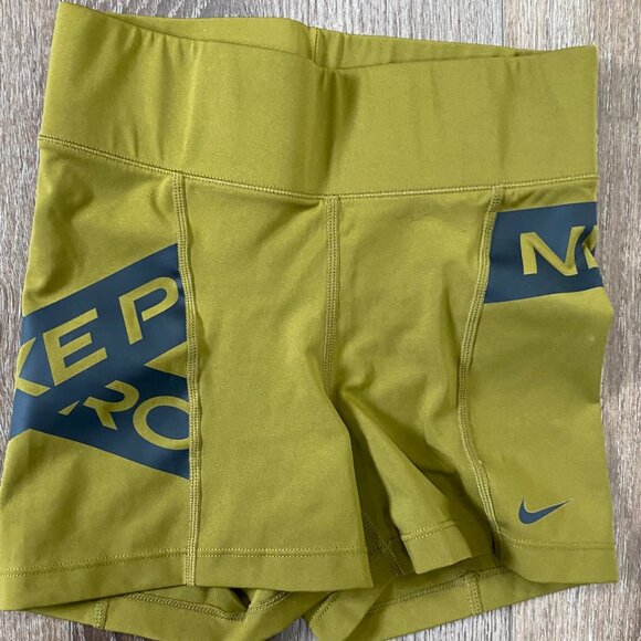 Nike Pro Dri-Fit Compression Shorts Avocado and Black Womens Size XS - Picture 1 of 4